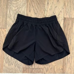 Lululemon Black Track That High Rise Shorts (5 Inch)